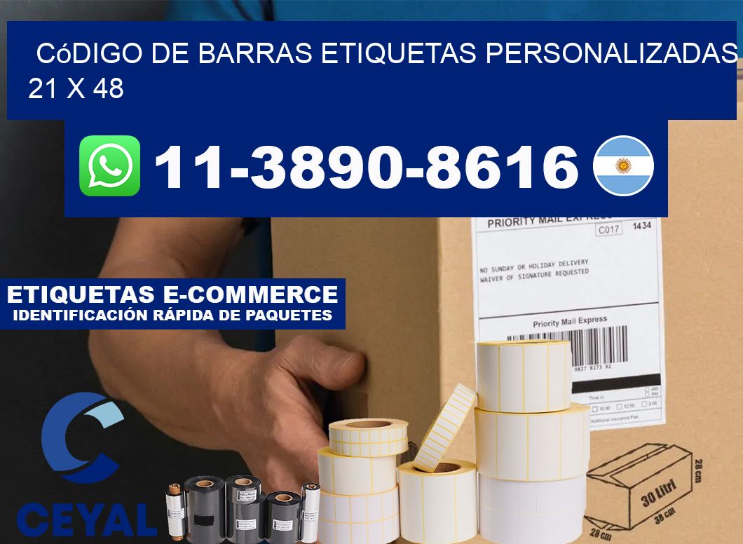 código de barras etiquetas personalizadas 21 x 48