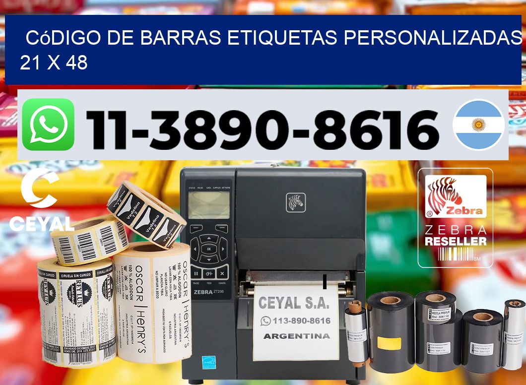 código de barras etiquetas personalizadas 21 x 48