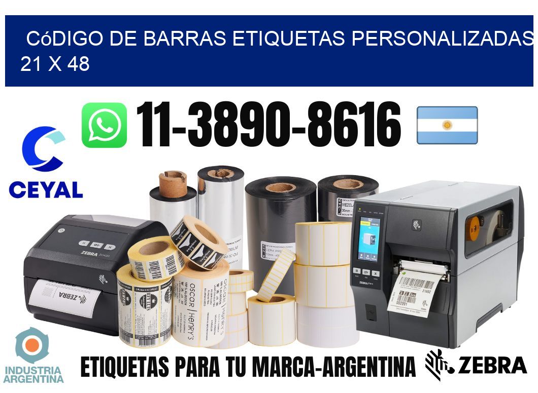 código de barras etiquetas personalizadas 21 x 48