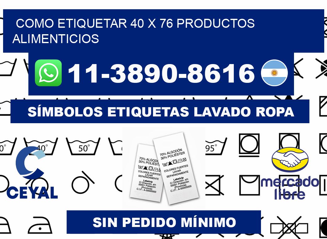 como etiquetar 40 x 76 productos alimenticios