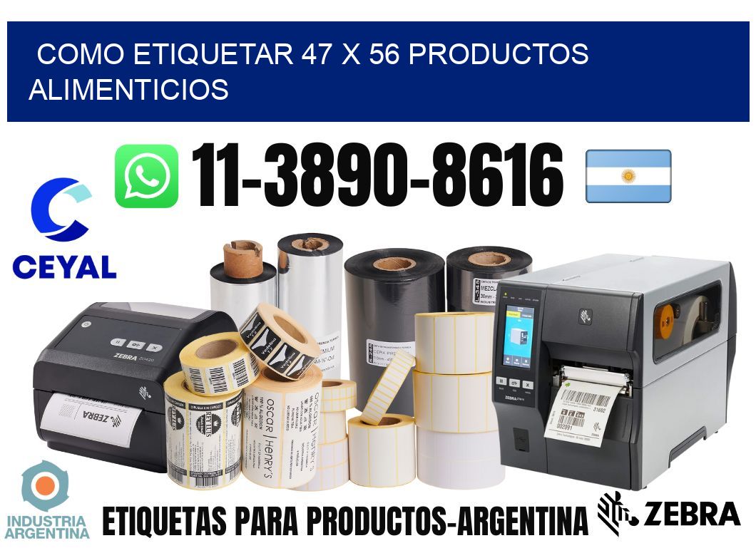 como etiquetar 47 x 56 productos alimenticios