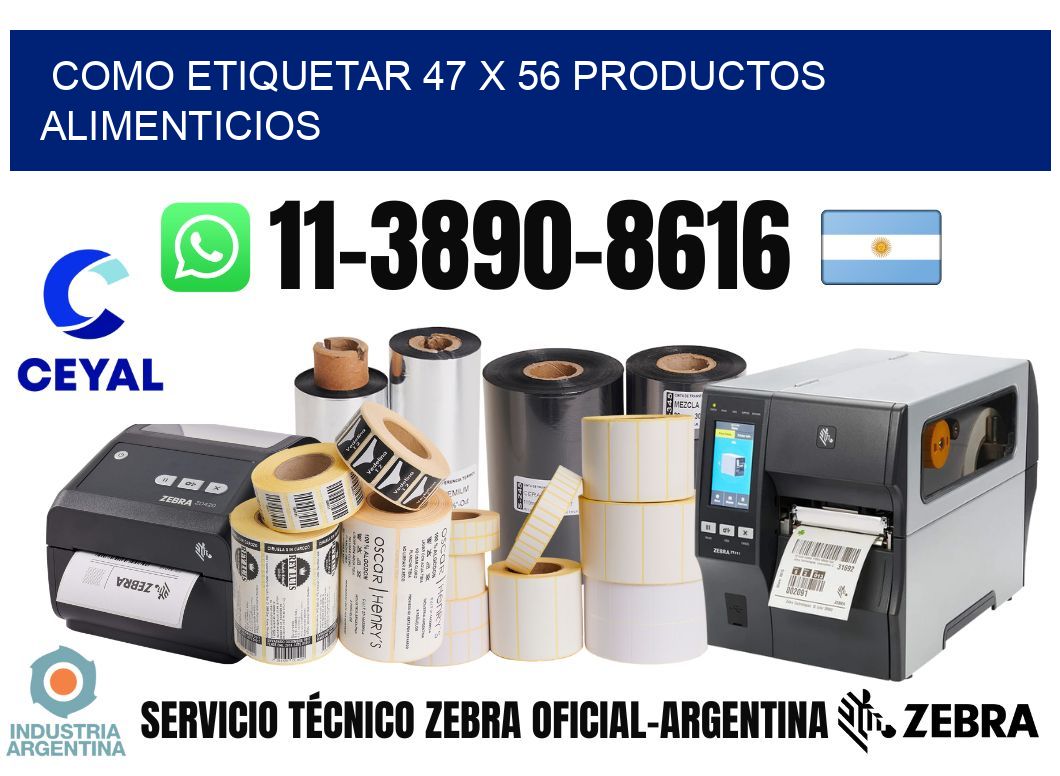 como etiquetar 47 x 56 productos alimenticios