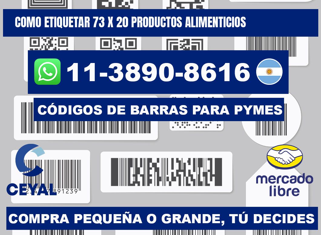 como etiquetar 73 x 20 productos alimenticios