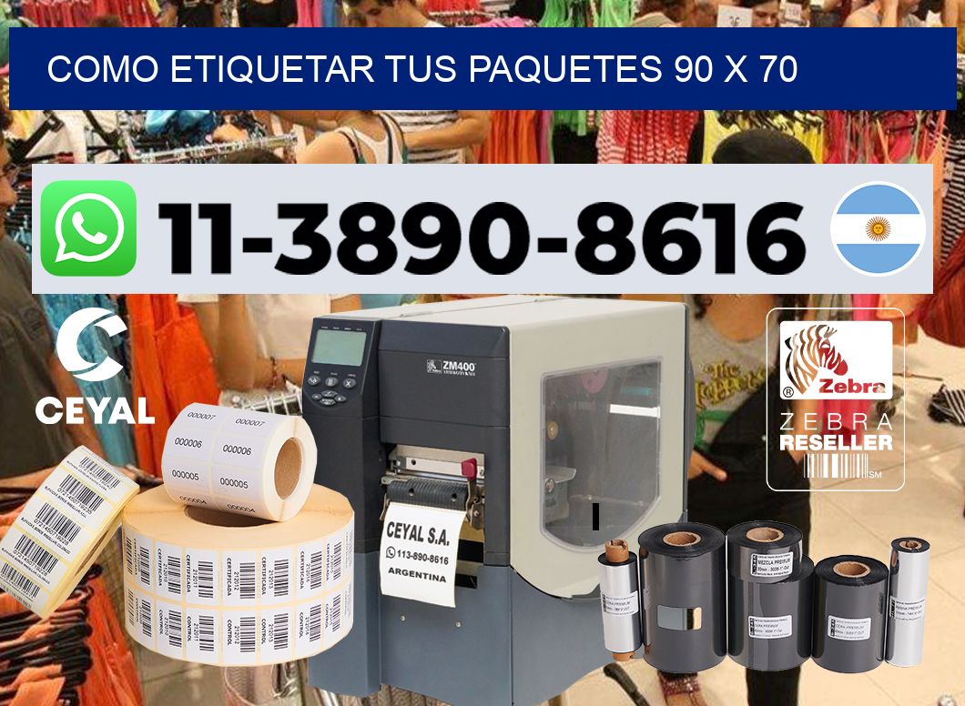 como etiquetar tus paquetes 90 x 70
