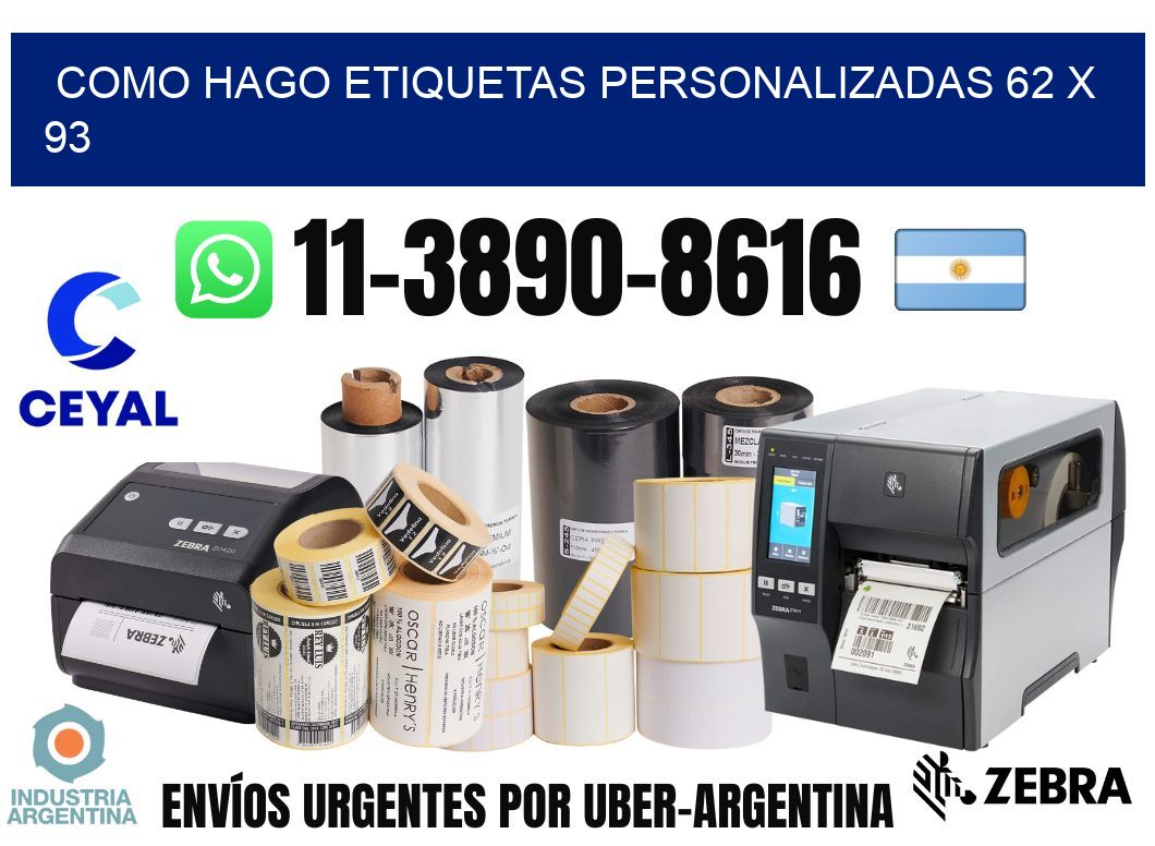 como hago etiquetas personalizadas 62 x 93