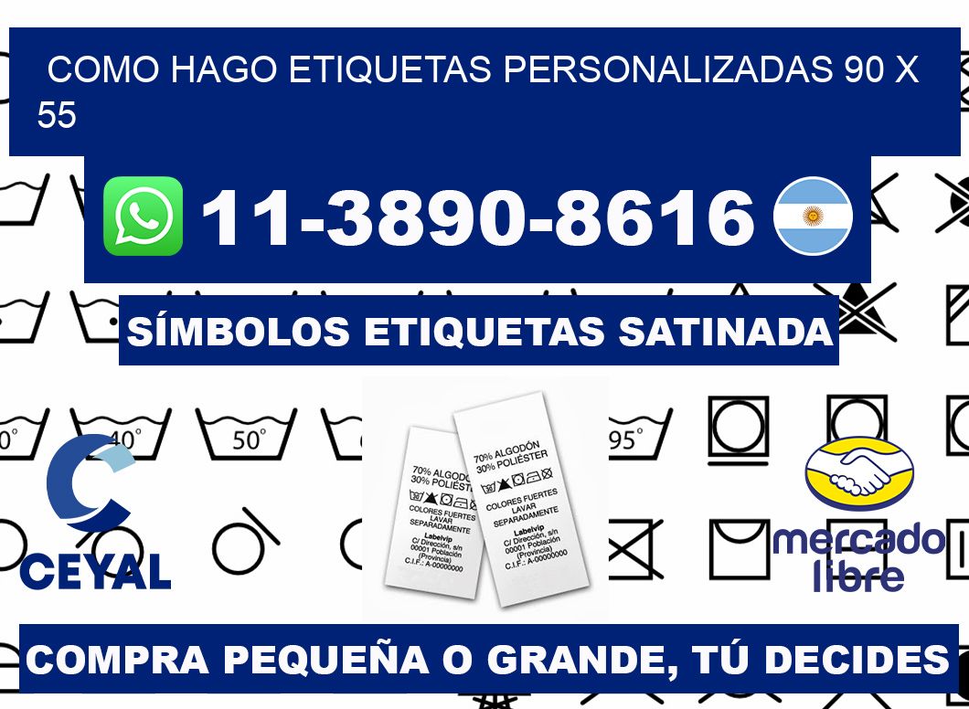 como hago etiquetas personalizadas 90 x 55