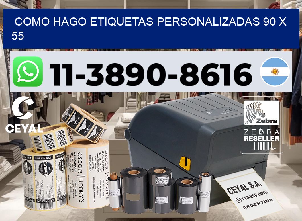 como hago etiquetas personalizadas 90 x 55