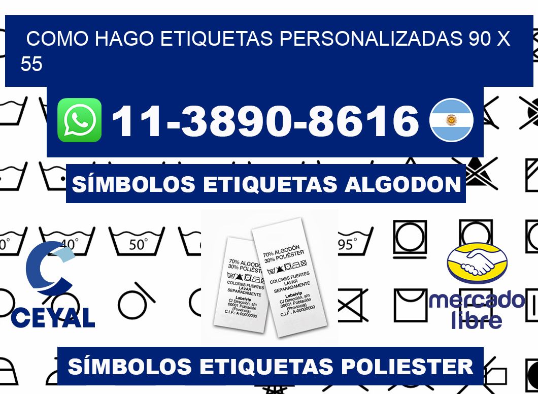como hago etiquetas personalizadas 90 x 55