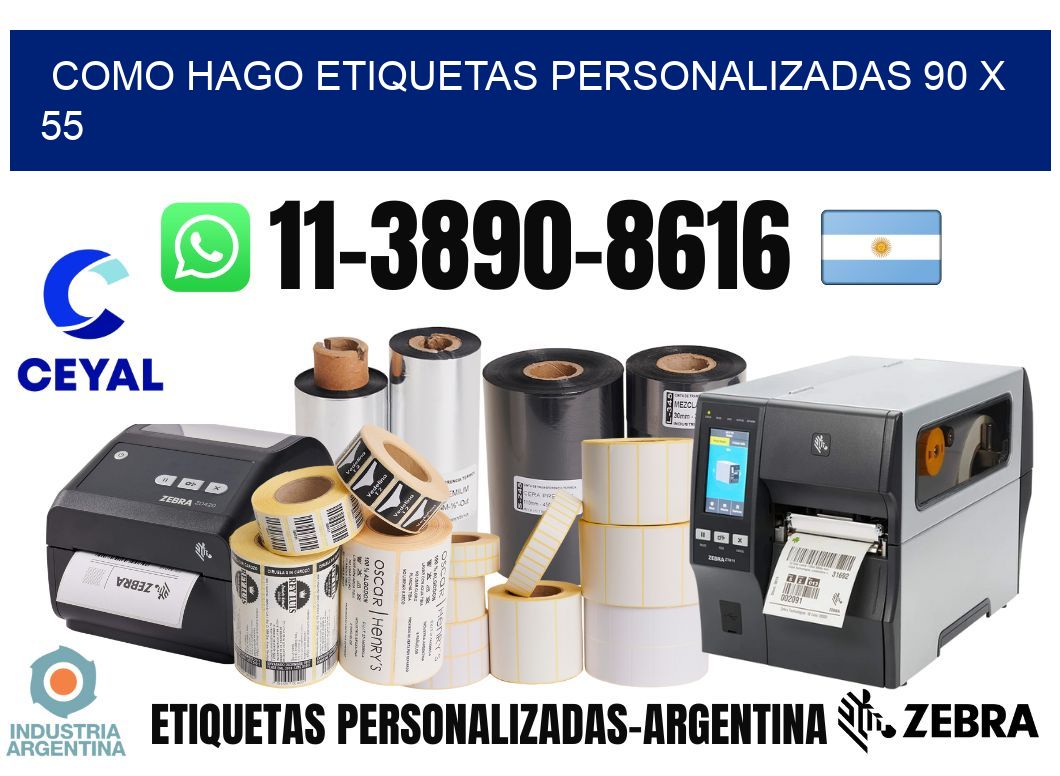como hago etiquetas personalizadas 90 x 55
