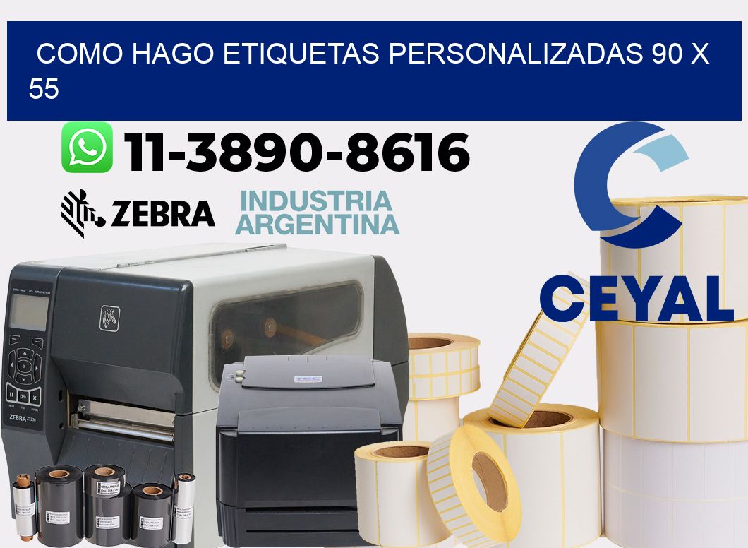 como hago etiquetas personalizadas 90 x 55