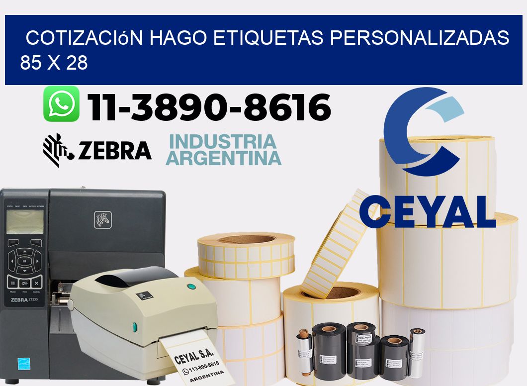 cotización hago etiquetas personalizadas 85 x 28
