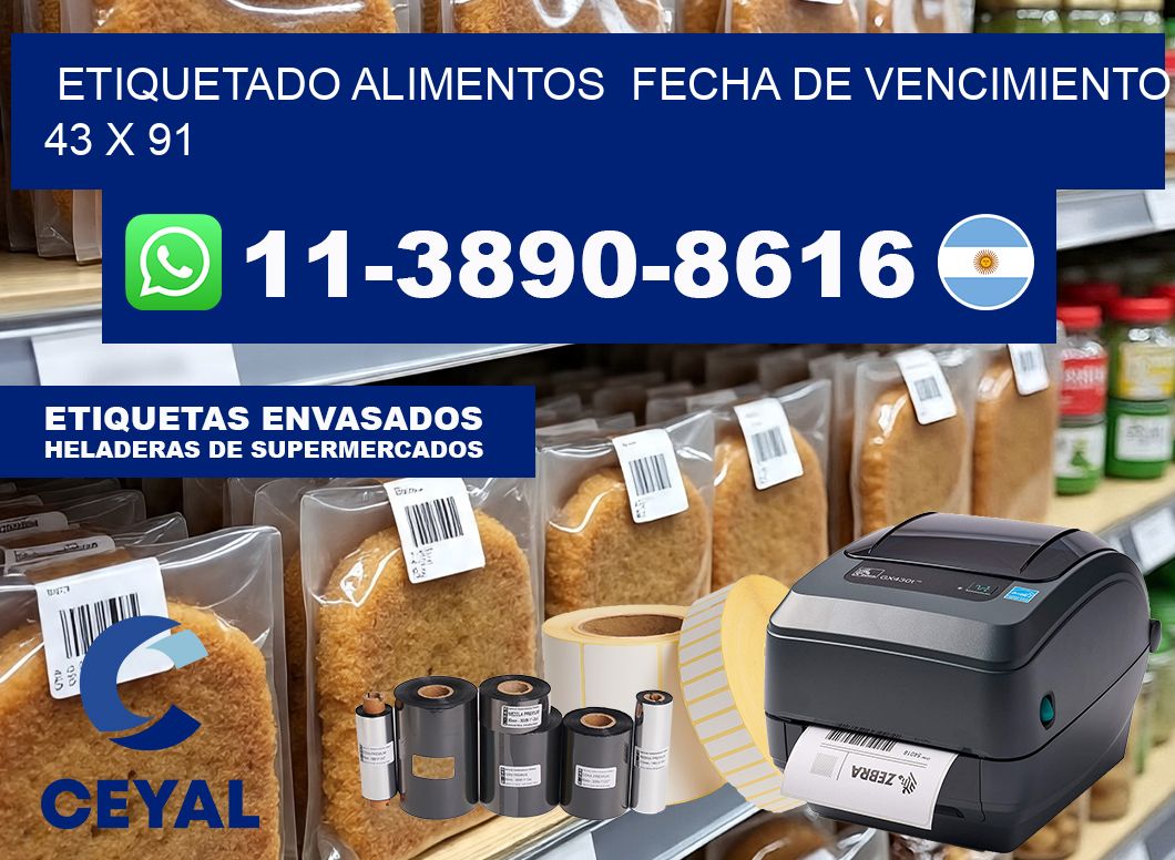 etiquetado alimentos  Fecha de vencimiento 43 x 91