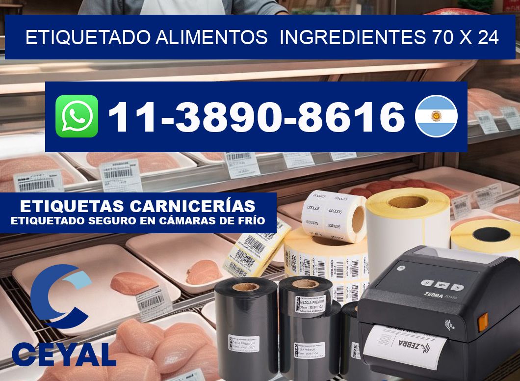 etiquetado alimentos  Ingredientes 70 x 24