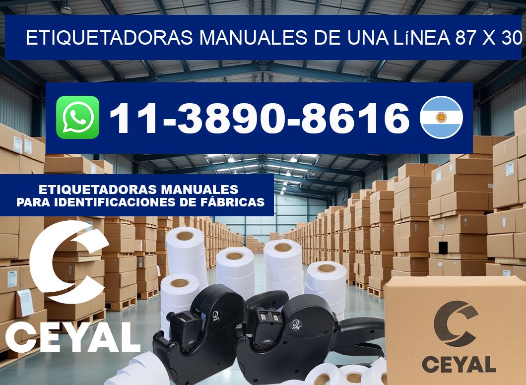etiquetadoras manuales de una línea 87 x 30