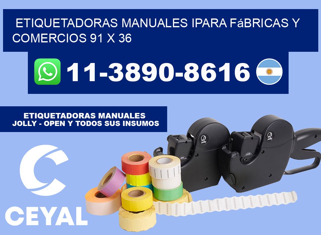 etiquetadoras manuales ipara fábricas y comercios 91 x 36