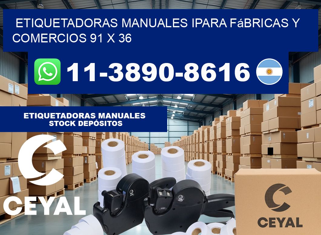 etiquetadoras manuales ipara fábricas y comercios 91 x 36
