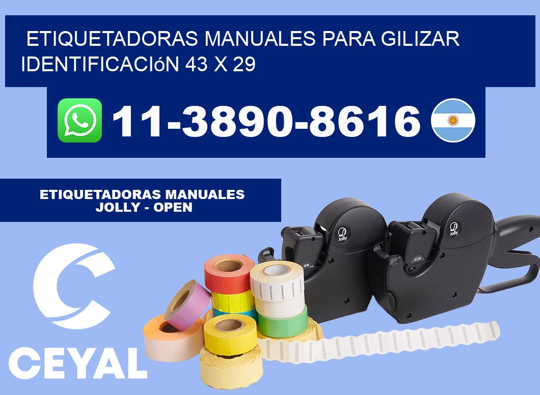 etiquetadoras manuales para gilizar identificación 43 x 29