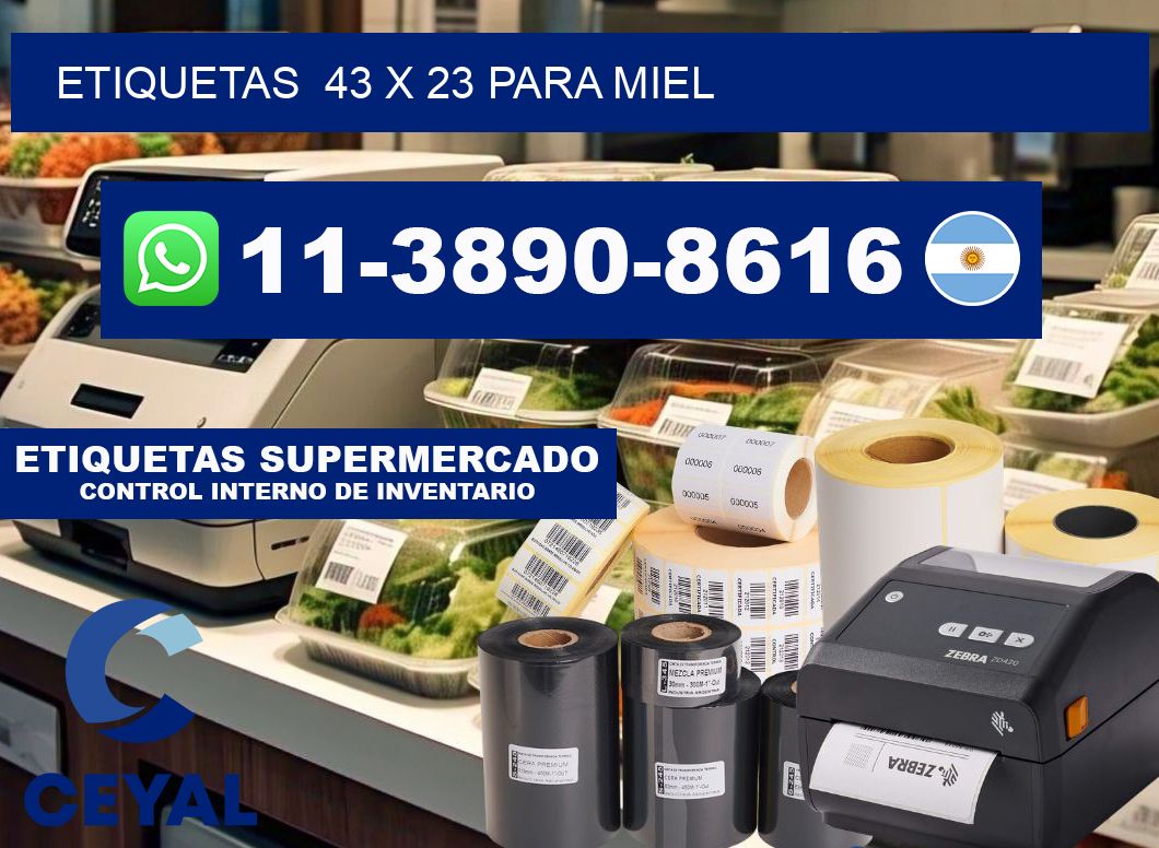 etiquetas  43 x 23 para Miel