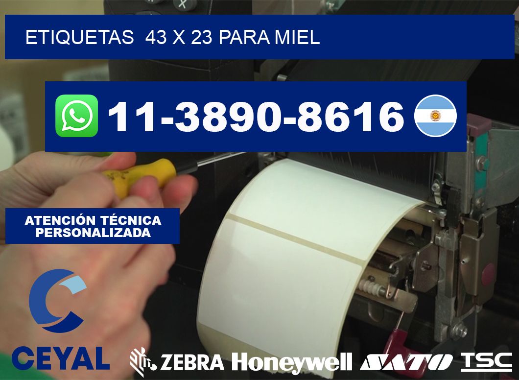 etiquetas  43 x 23 para Miel