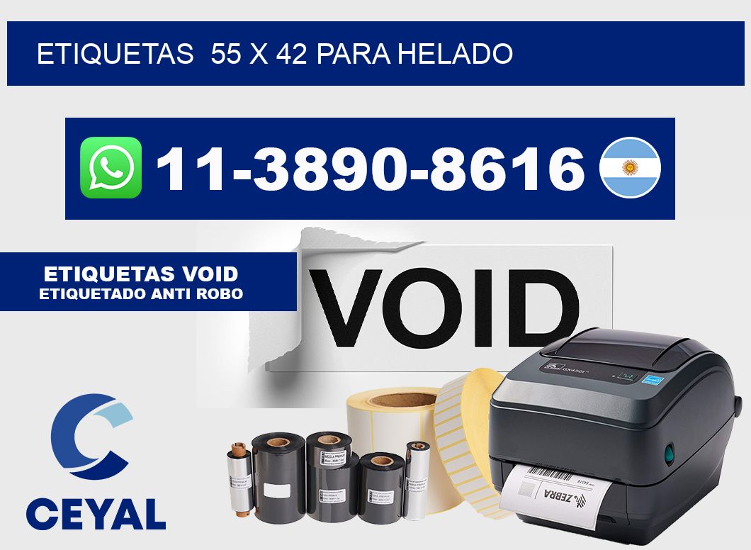 etiquetas  55 x 42 para Helado