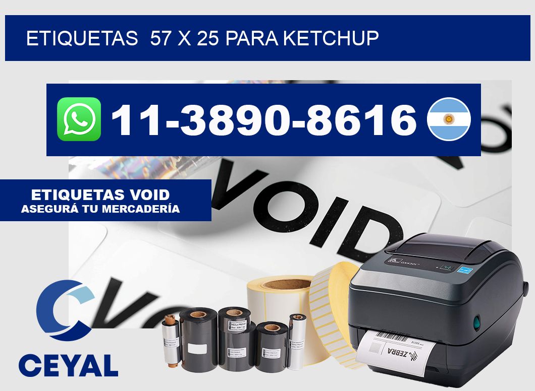 etiquetas 57 x 25 para Ketchup