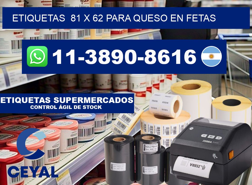 etiquetas 81 x 62 para Queso en fetas