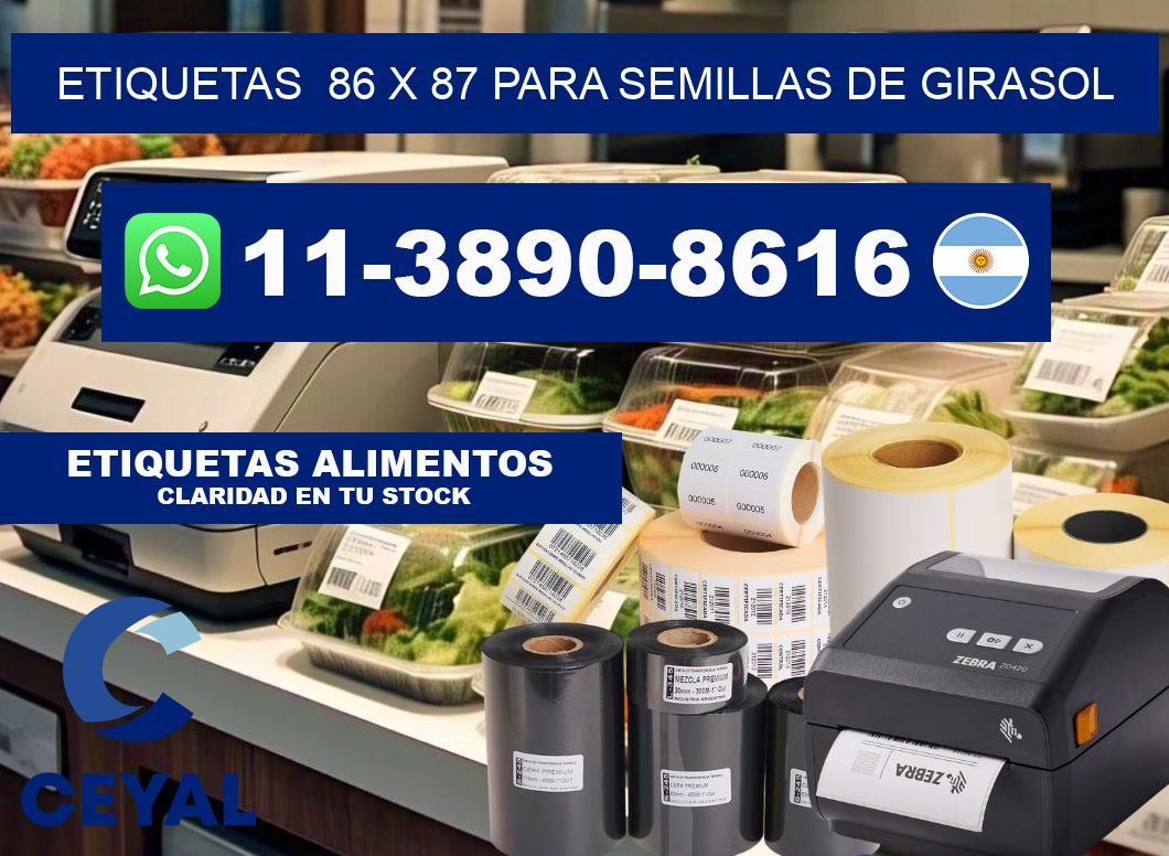 etiquetas 86 x 87 para Semillas de girasol