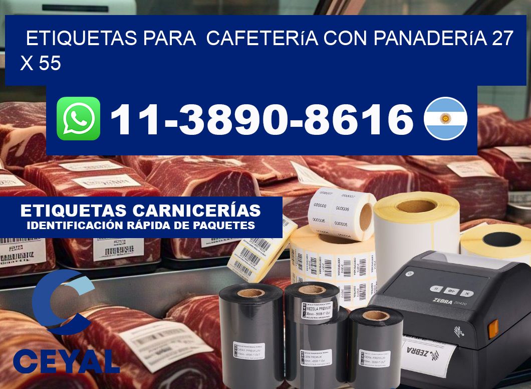 etiquetas para  Cafetería con panadería 27 x 55