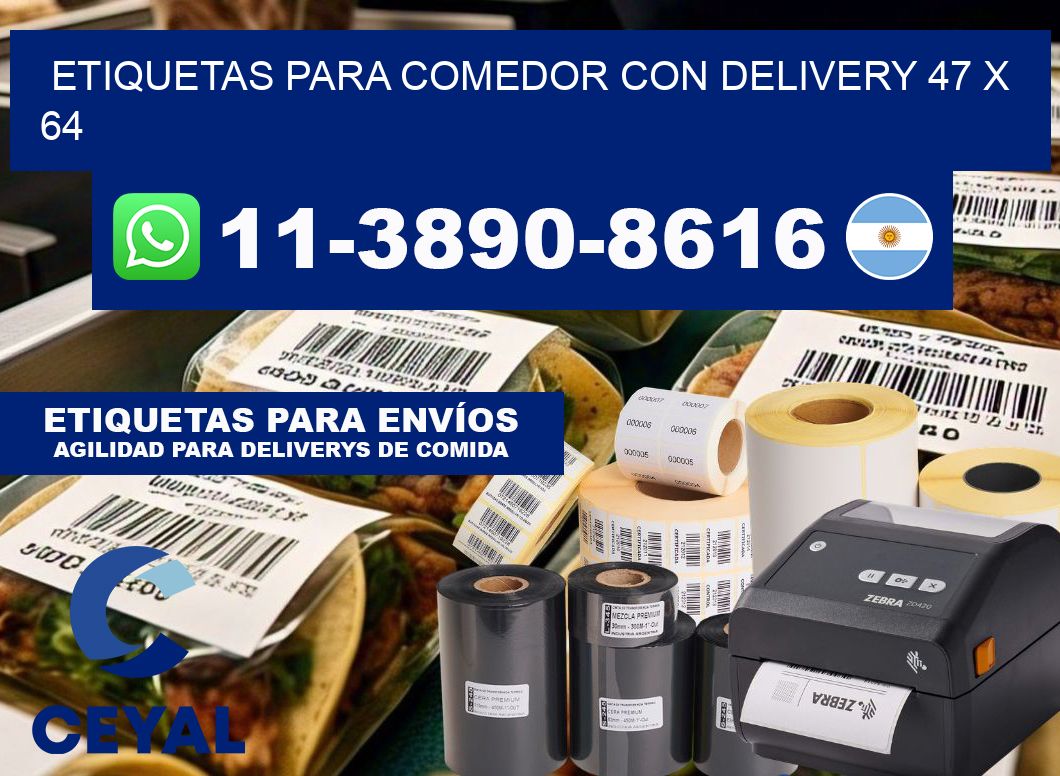 etiquetas para Comedor con delivery 47 x 64