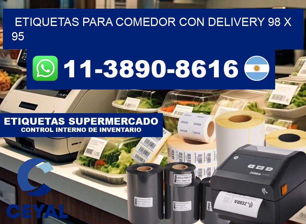 etiquetas para Comedor con delivery 98 x 95