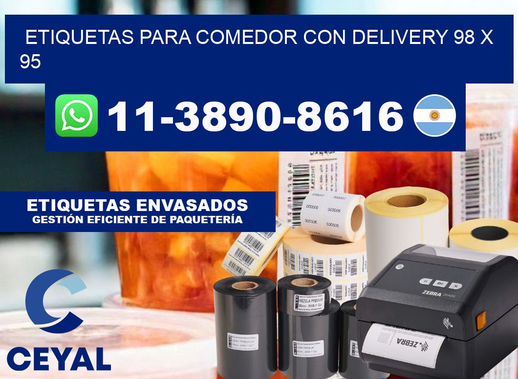 etiquetas para Comedor con delivery 98 x 95