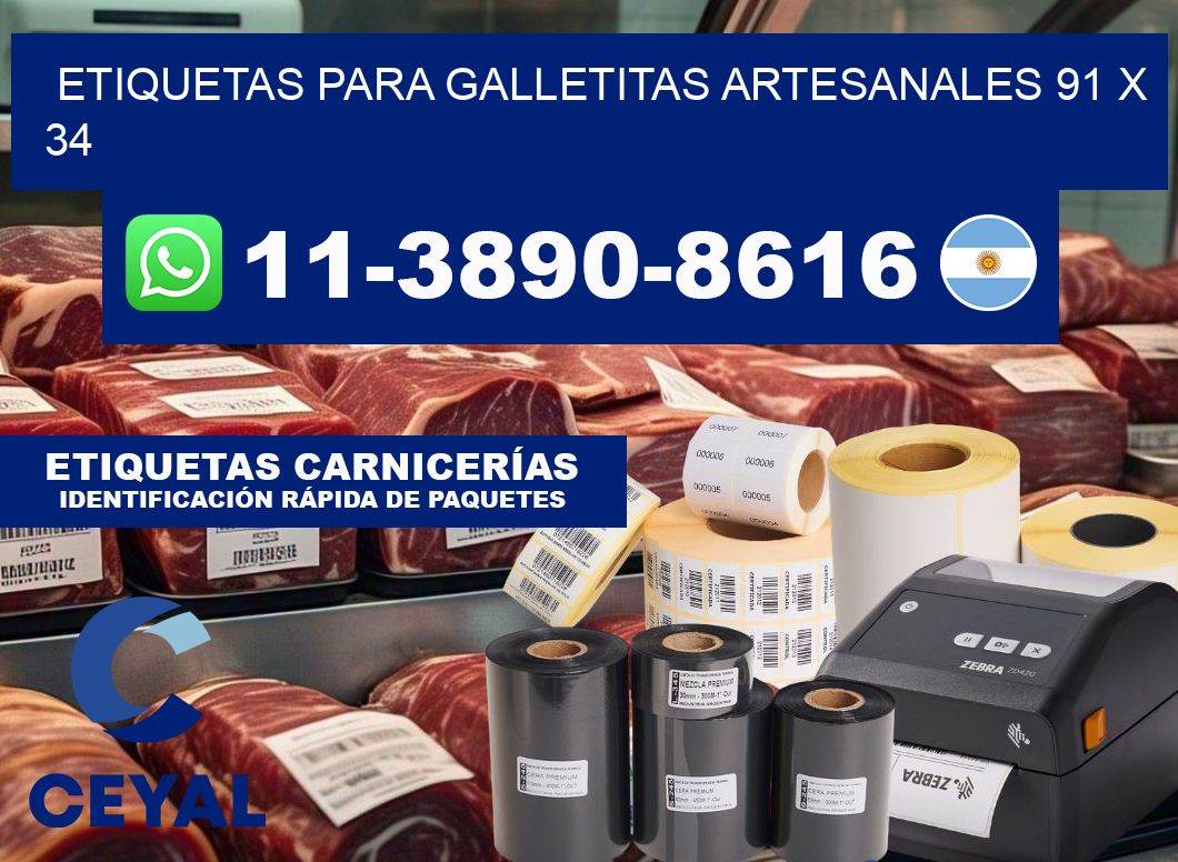 etiquetas para Galletitas artesanales 91 x 34