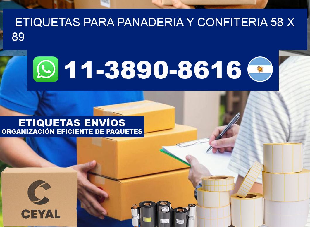 etiquetas para Panadería y confitería 58 x 89