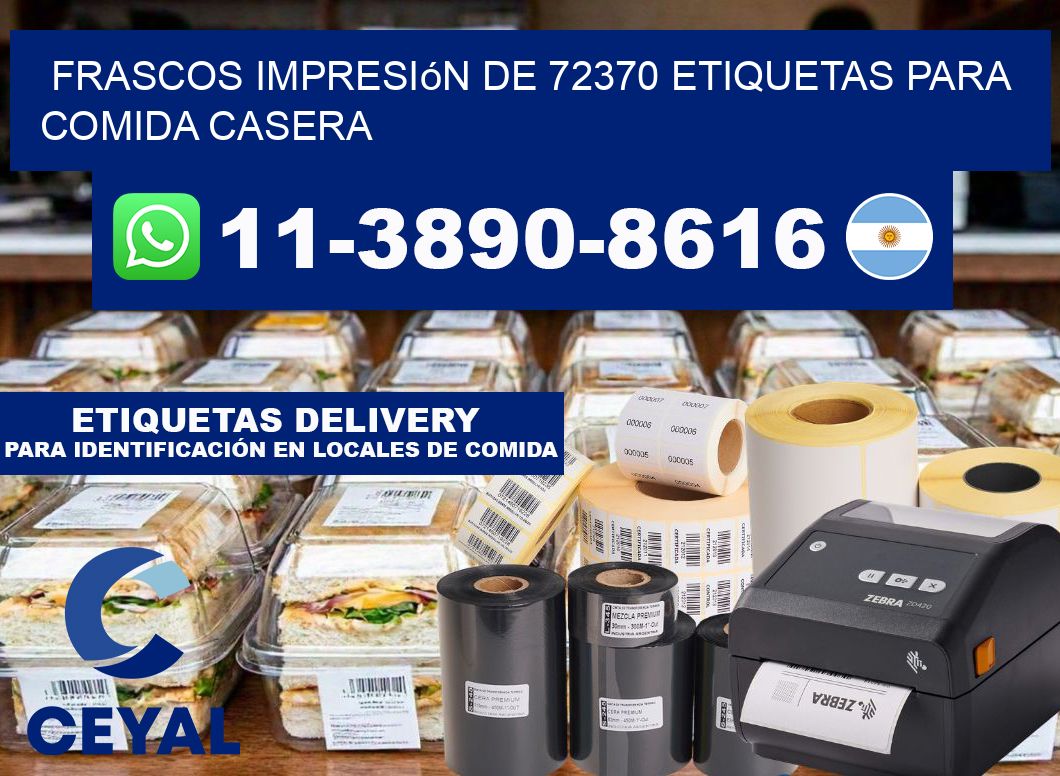 frascos impresión de 72370 etiquetas para comida casera