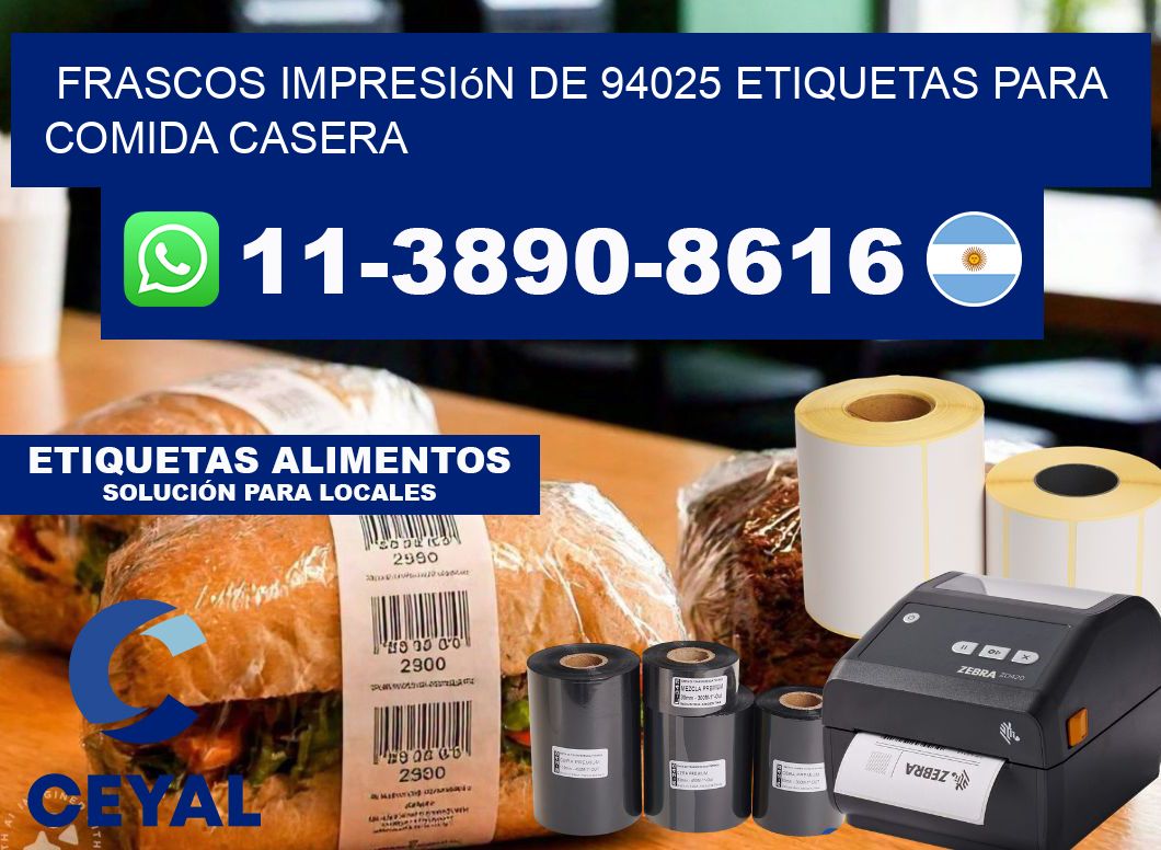 frascos impresión de 94025 etiquetas para comida casera