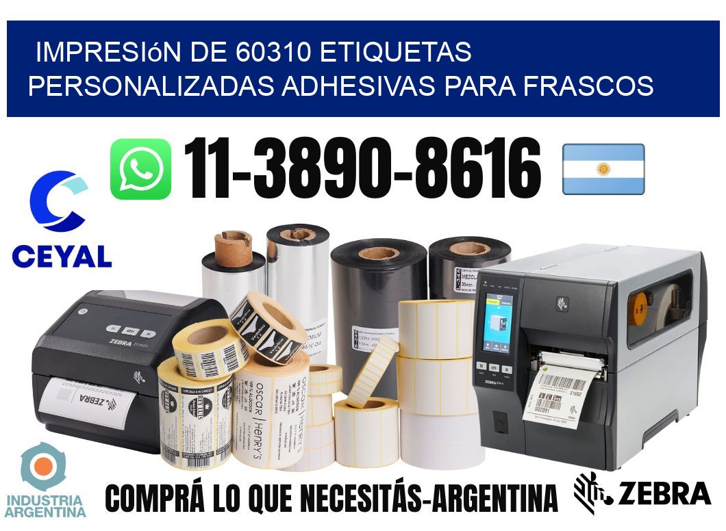 impresión de 60310 etiquetas personalizadas adhesivas para frascos