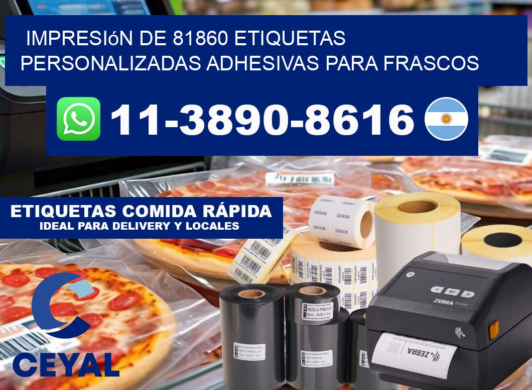 impresión de 81860 etiquetas personalizadas adhesivas para frascos