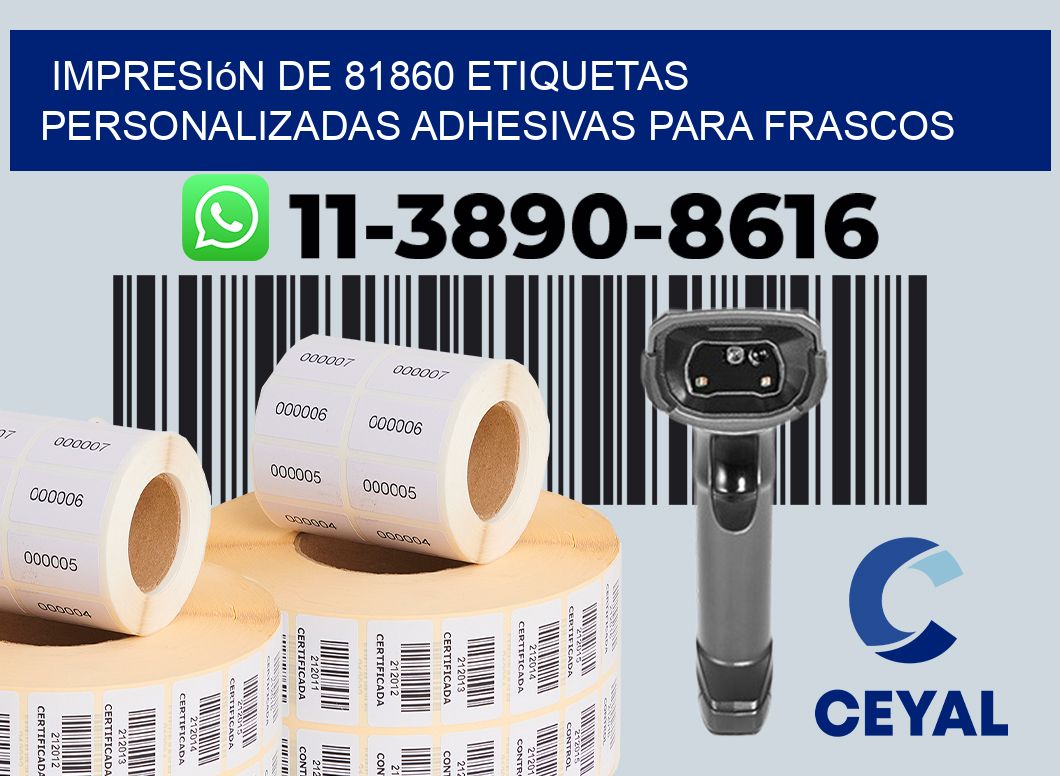 impresión de 81860 etiquetas personalizadas adhesivas para frascos