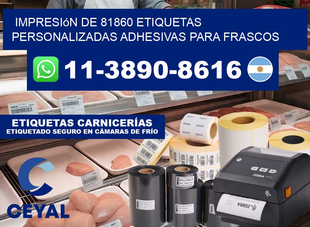 impresión de 81860 etiquetas personalizadas adhesivas para frascos