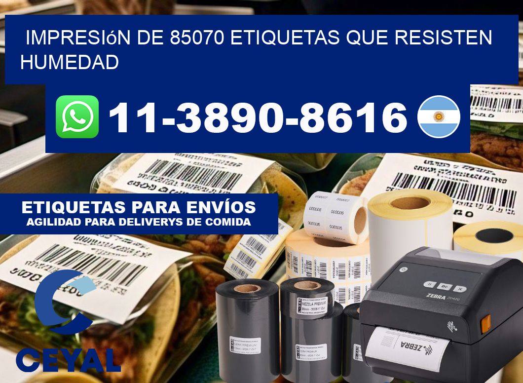 impresión de 85070 etiquetas que resisten humedad