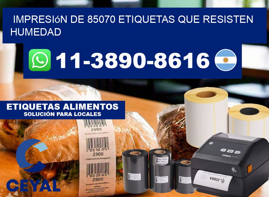 impresión de 85070 etiquetas que resisten humedad
