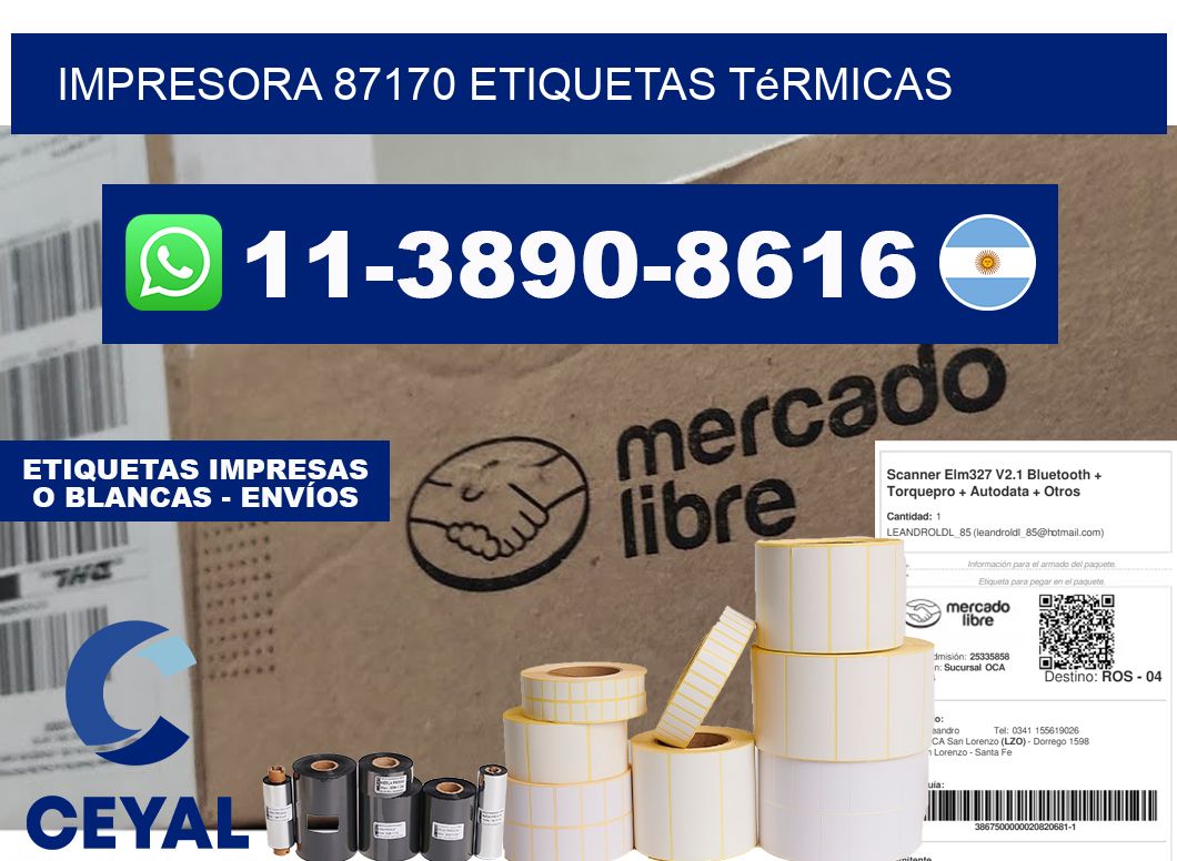 impresora 87170 etiquetas térmicas