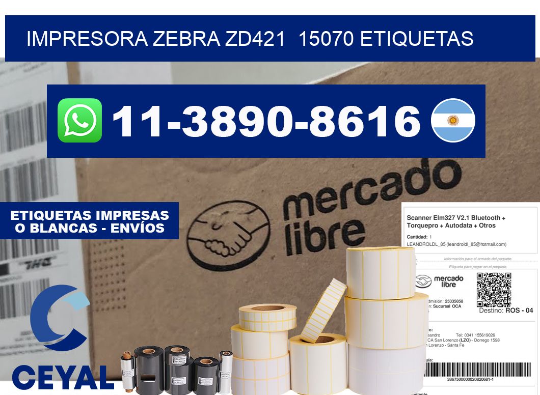 impresora zebra zd421  15070 etiquetas