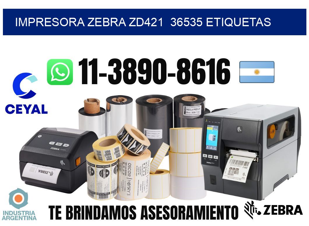 impresora zebra zd421  36535 etiquetas