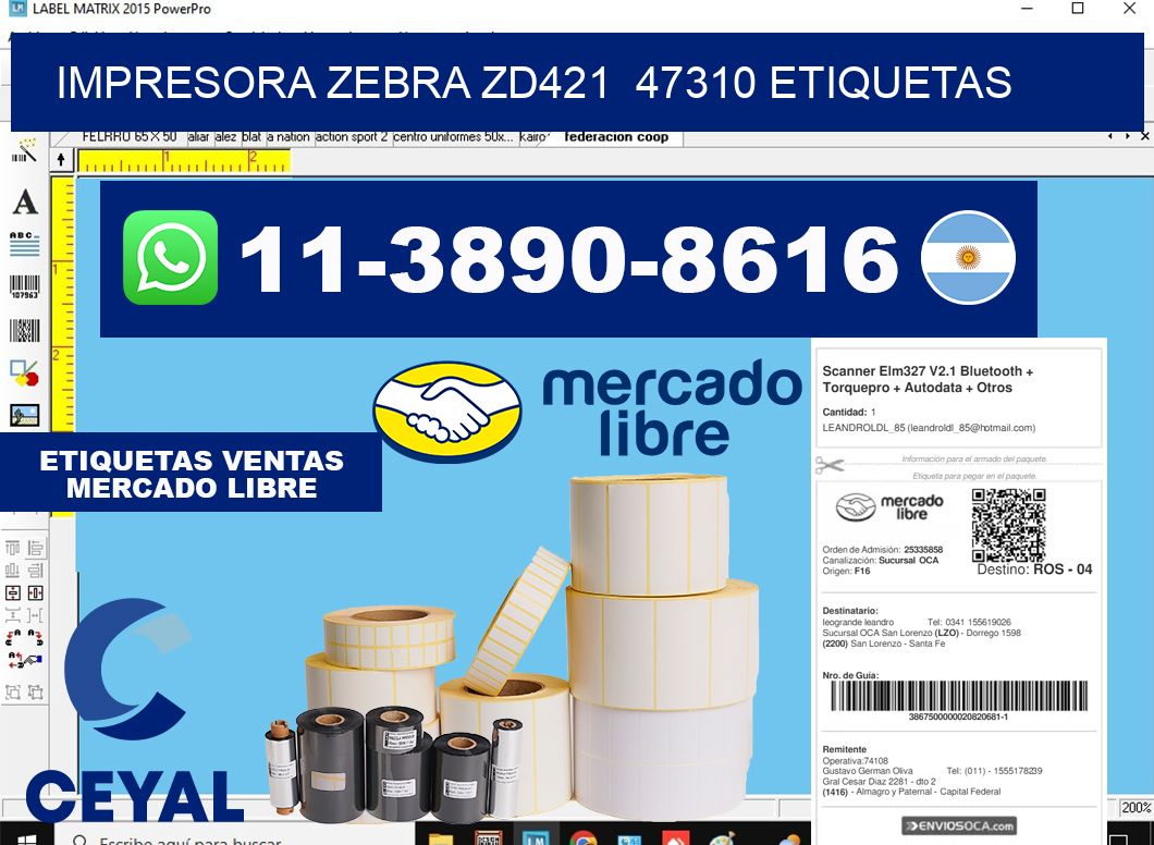 impresora zebra zd421  47310 etiquetas