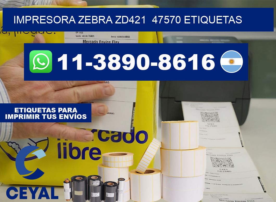 impresora zebra zd421  47570 etiquetas