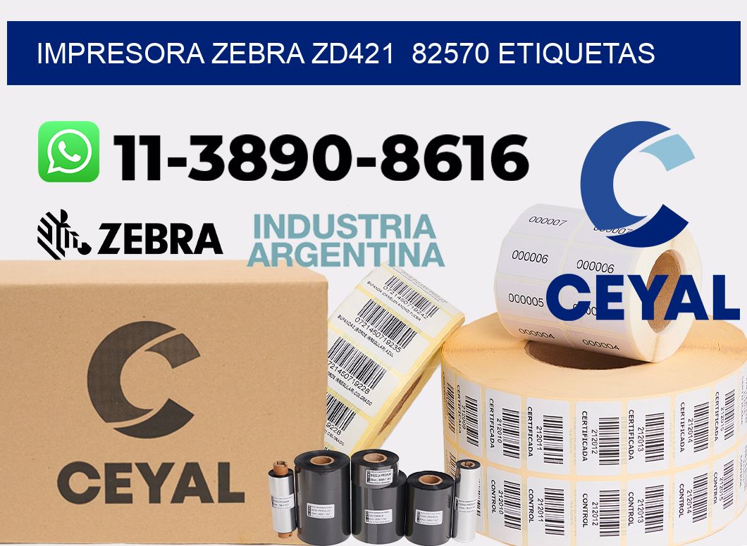 impresora zebra zd421  82570 etiquetas