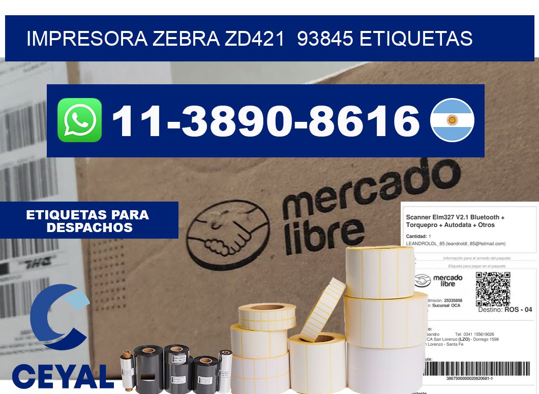 impresora zebra zd421  93845 etiquetas