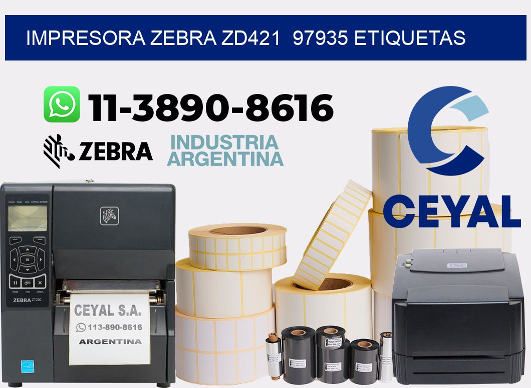 impresora zebra zd421  97935 etiquetas
