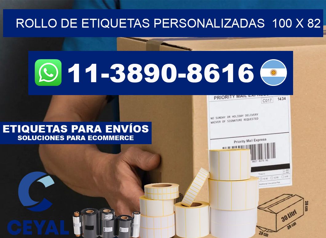 rollo de etiquetas personalizadas 100 x 82